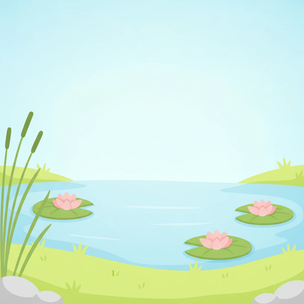 Teich mit Seerosen und Schilf