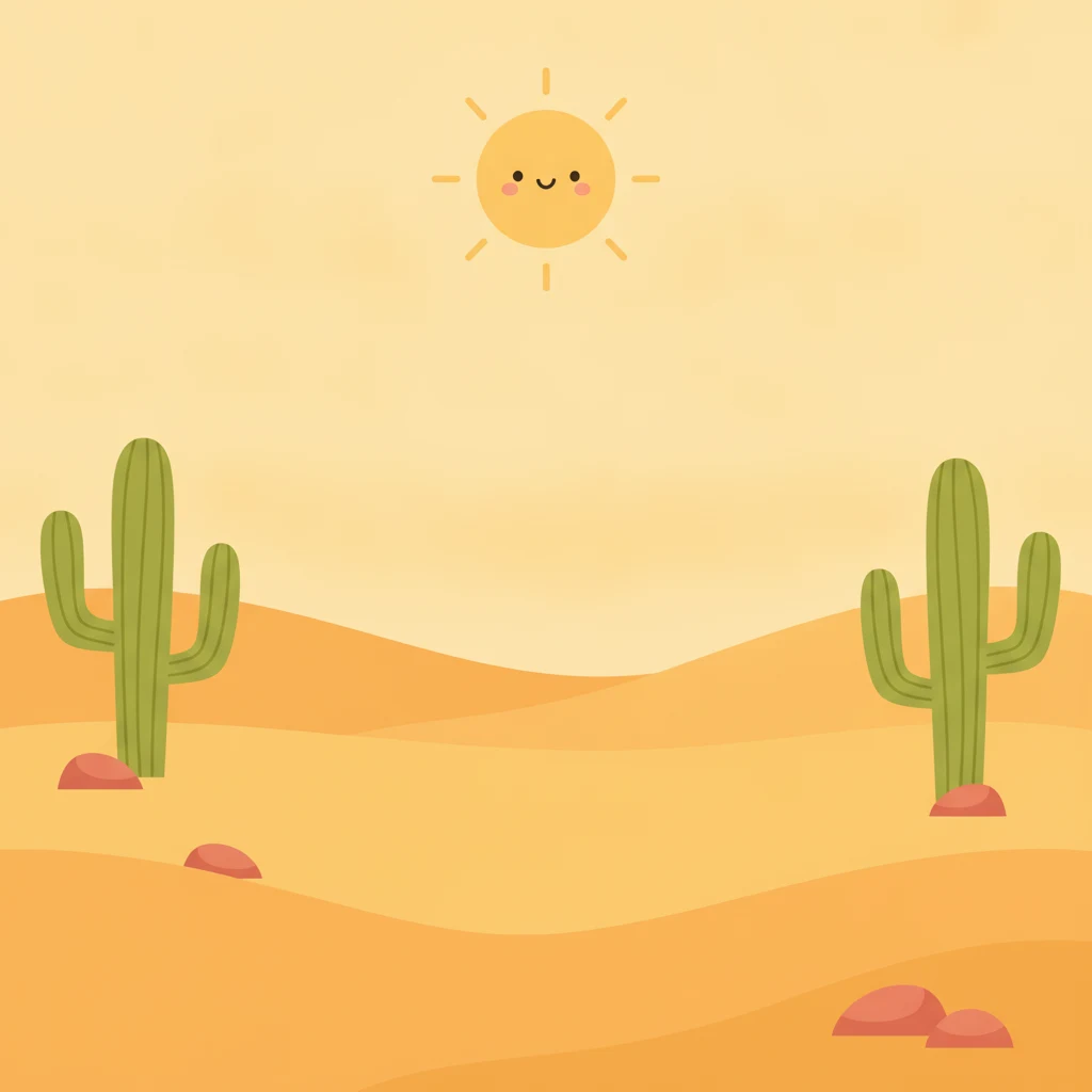Wüste mit Sanddünen und Kakteen