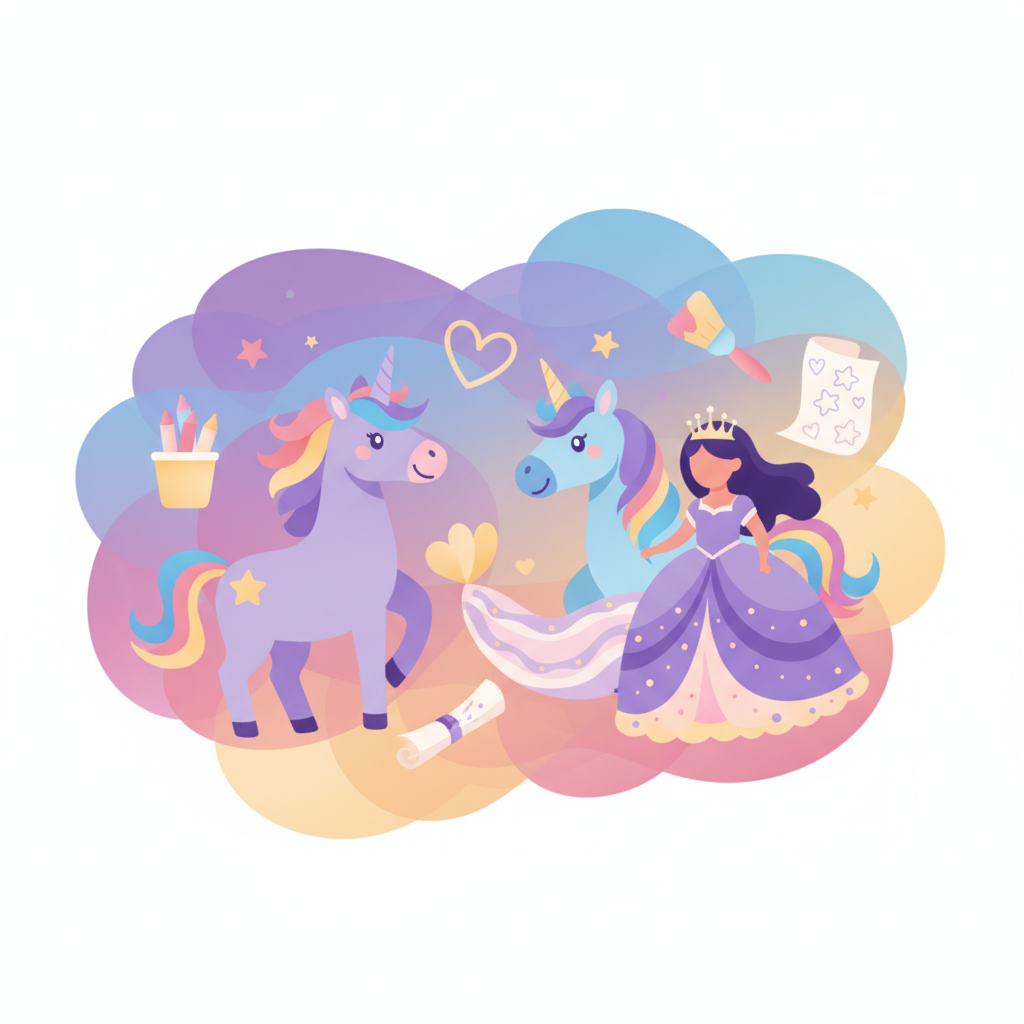 Ausmalbilder für Mädchen: Einhörner, Prinzessinnen & mehr