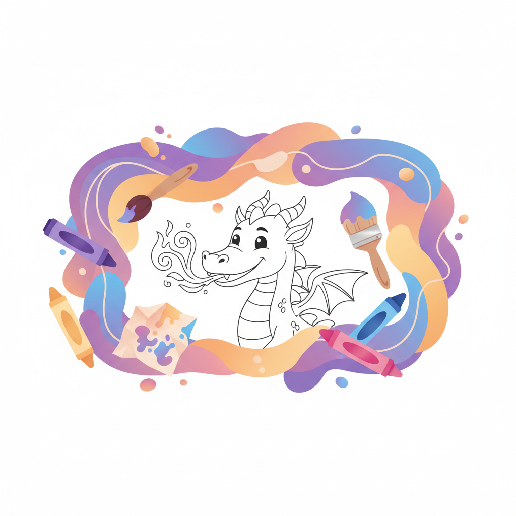 Drachen-Ausmalbilder: Feuerspeiende Motive zum Ausmalen