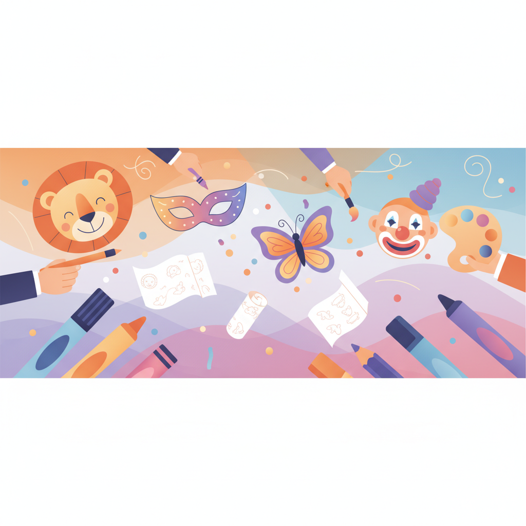 Fasching-Basteln mit Kindern: Masken & Ausmalbilder