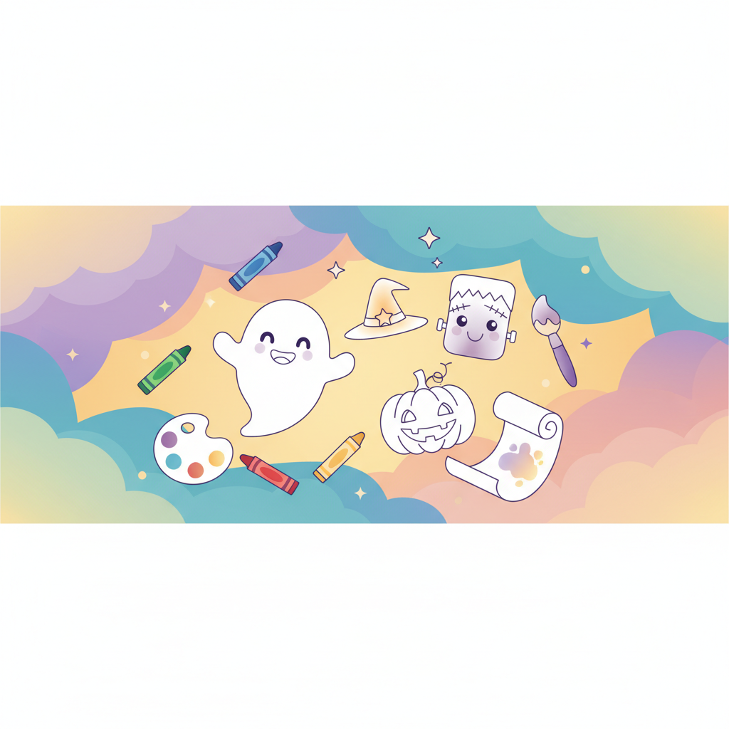 Halloween-Basteln mit Kindern: Gruselige Ausmalbilder