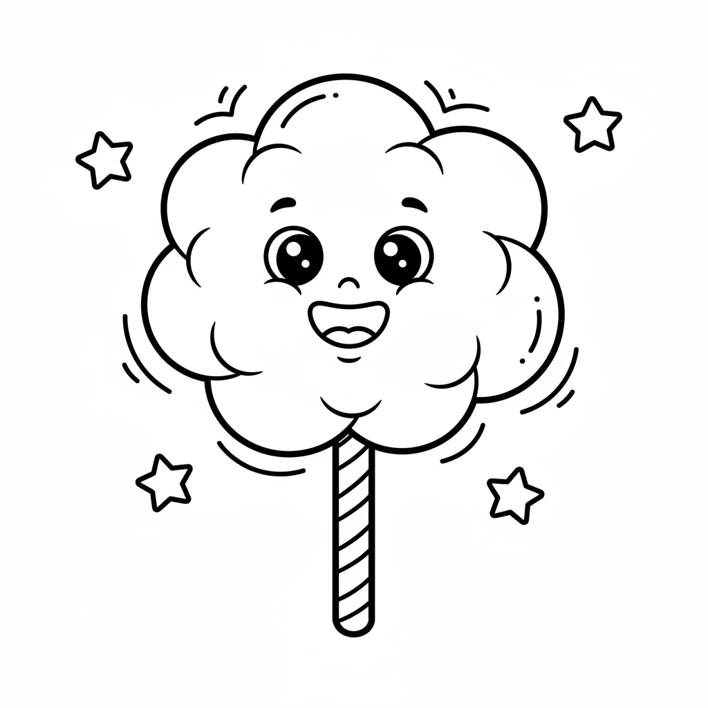 Zuckerwatte Ausmalbild