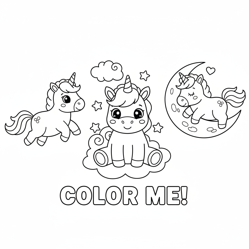 Baby Einhörner Ausmalbild