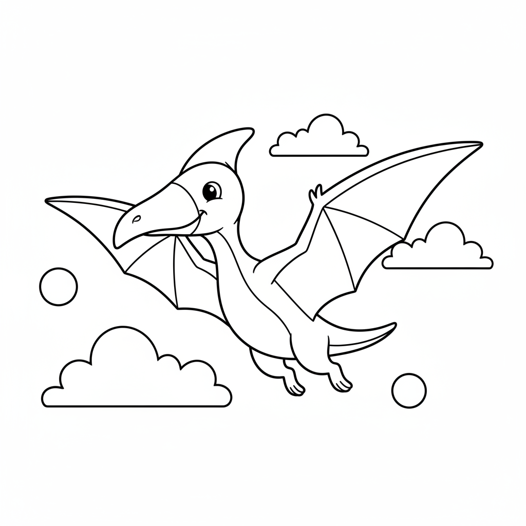 Fliegender Pterodaktylus Ausmalbild