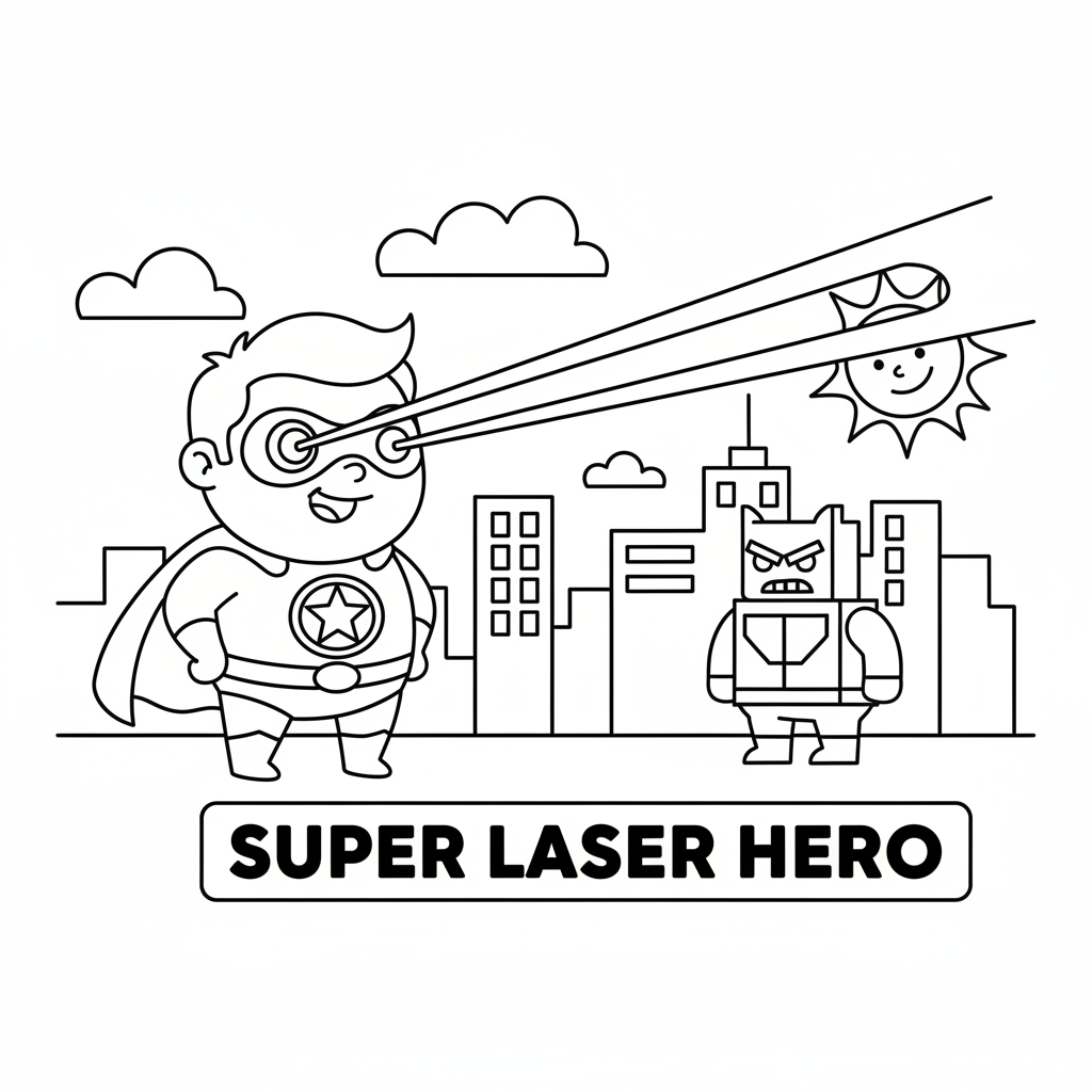 Superheld mit Laseraugen Ausmalbild