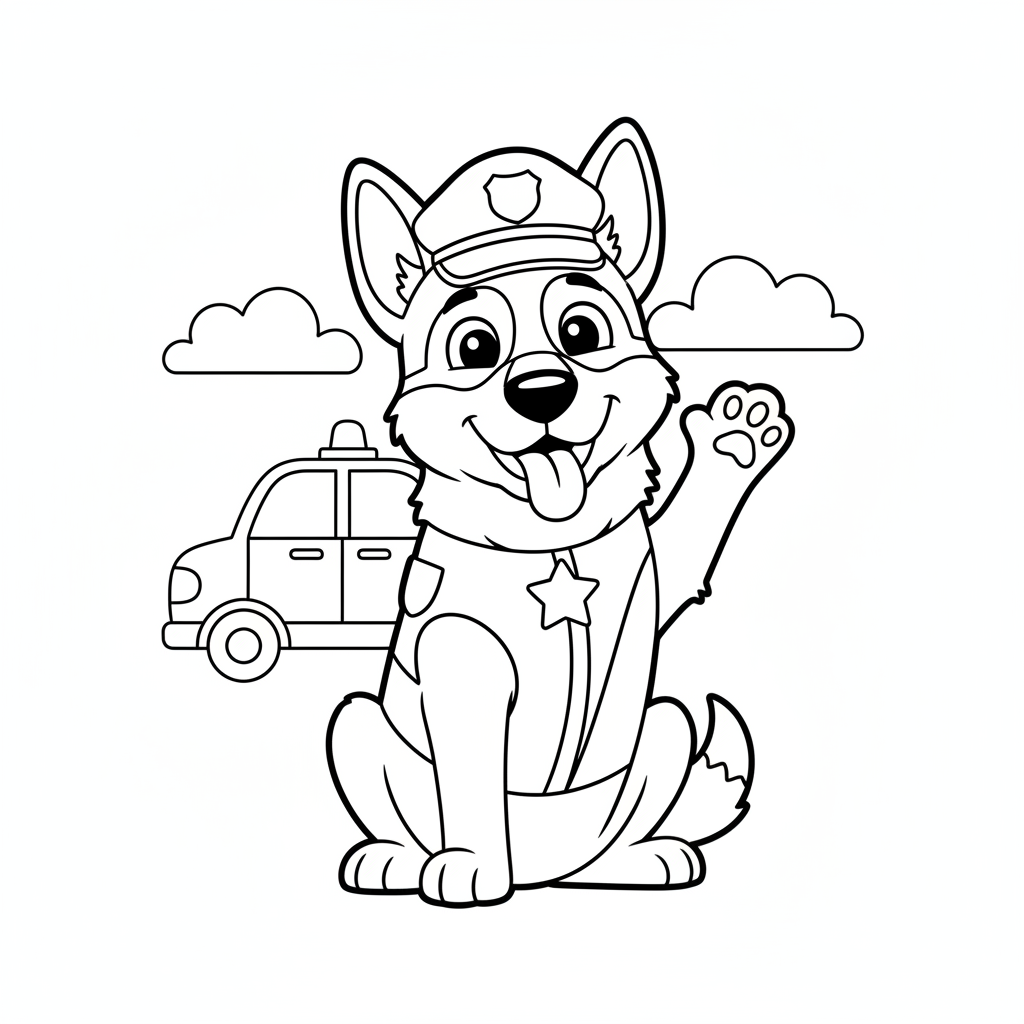 Polizeihund Schäferhund Ausmalbild