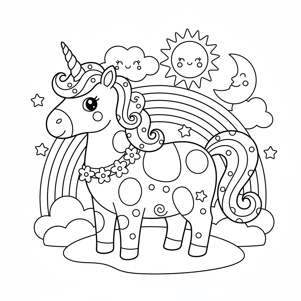 Big Einhörner Ausmalbild