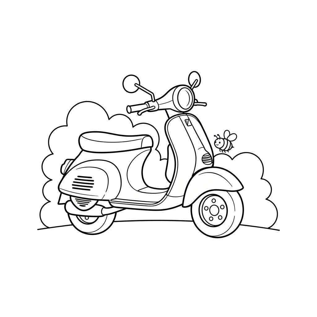 Roller Vespa Ausmalbild