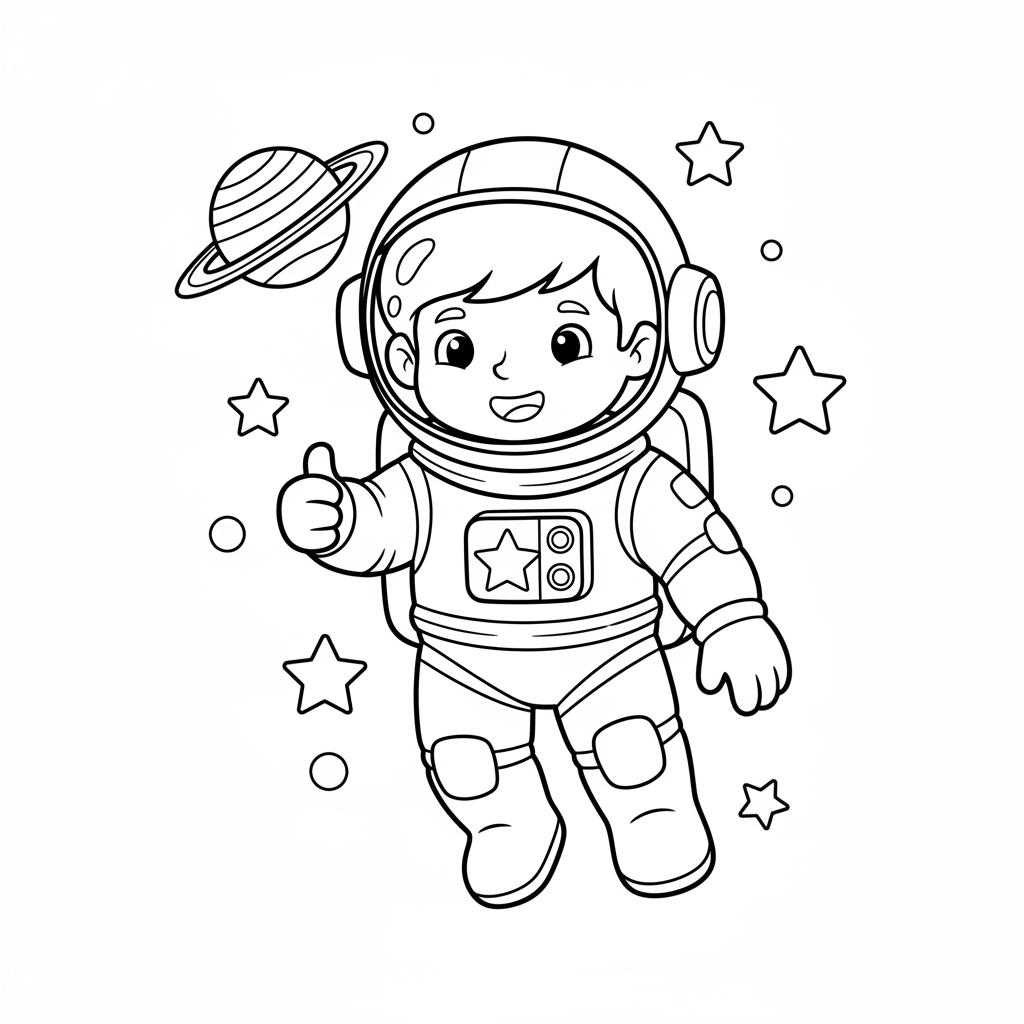 Astronaut im Raumanzug Ausmalbild
