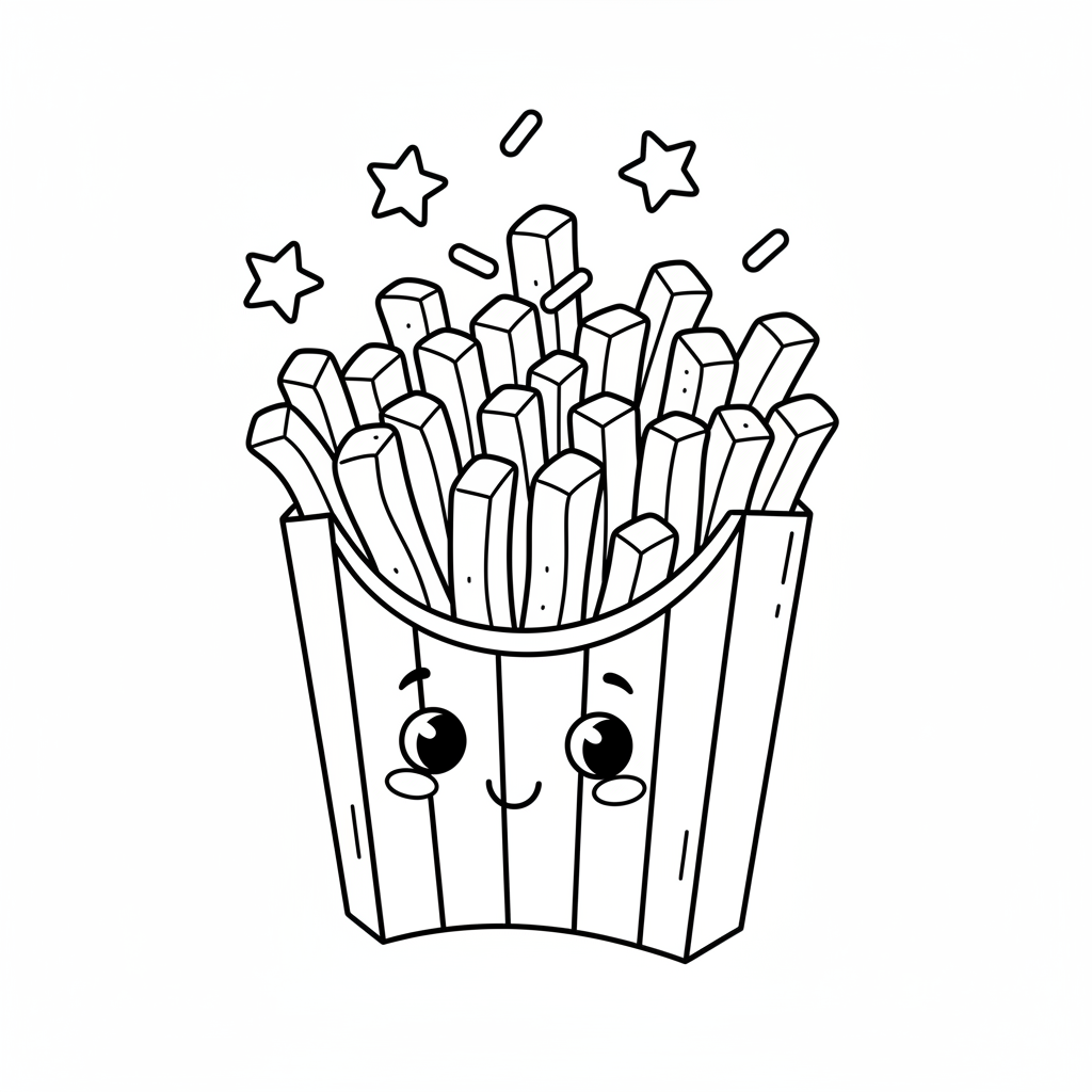 Pommes Frites in Tuete Ausmalbild