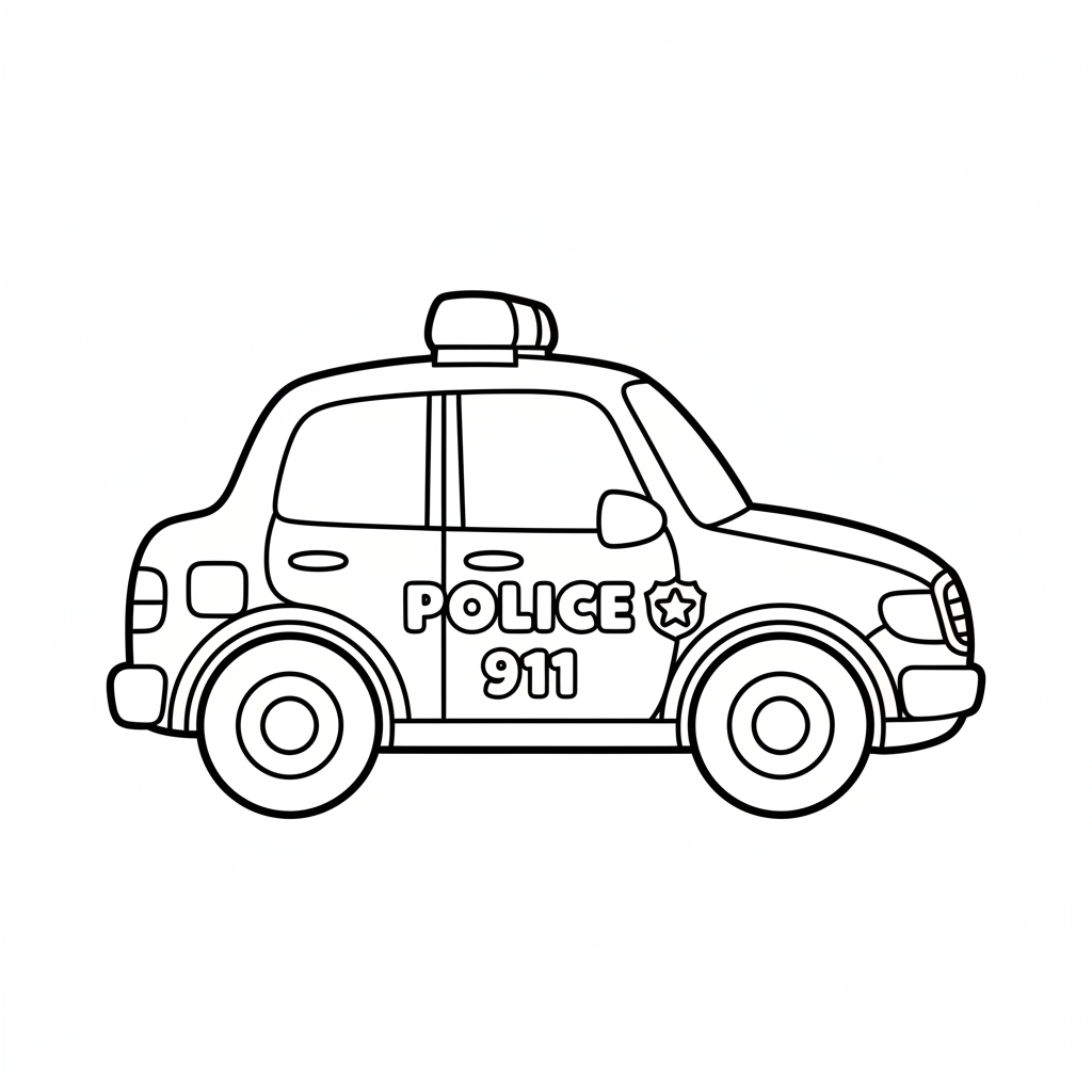 Polizeiauto Ausmalbild