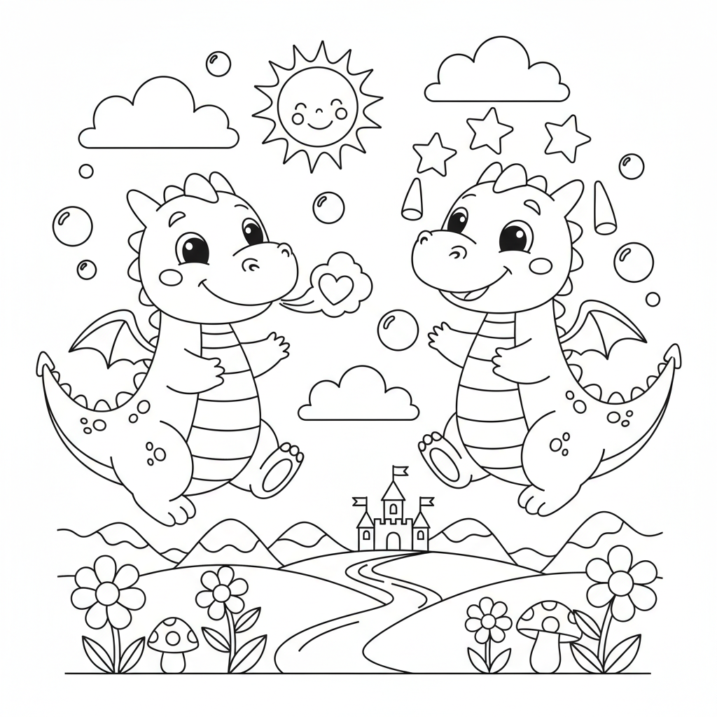 Happy Drachen Ausmalbild