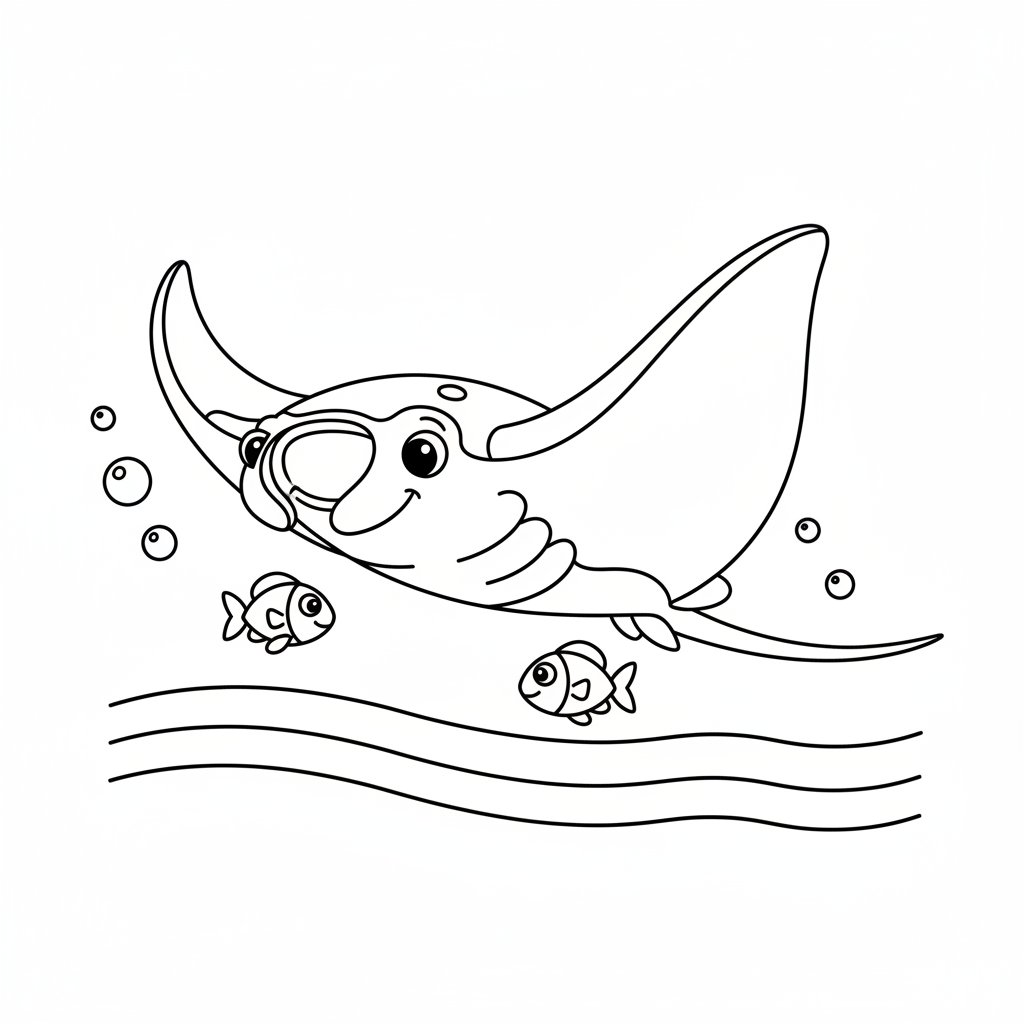 Gleitender Mantarochen Ausmalbild