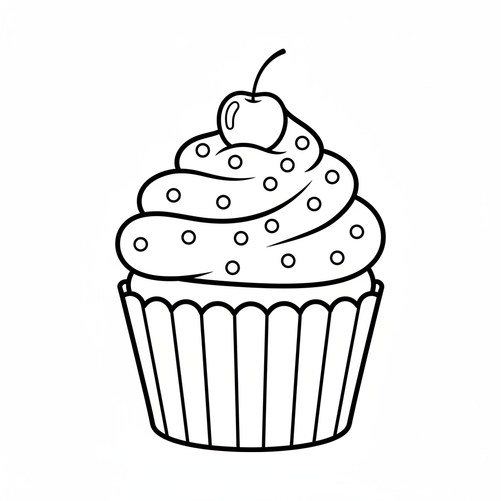 Cupcake mit Glasur Ausmalbild