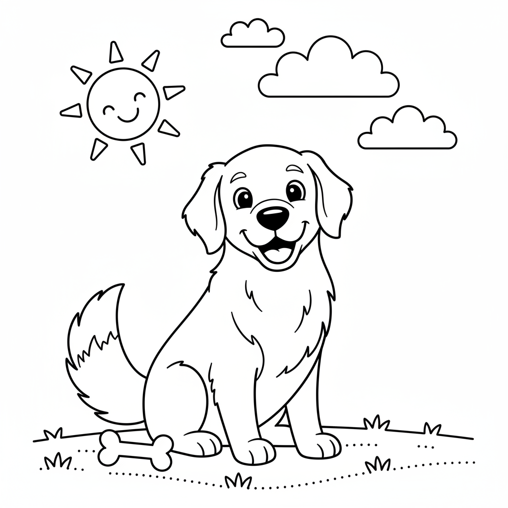 Golden Retriever Ausmalbild