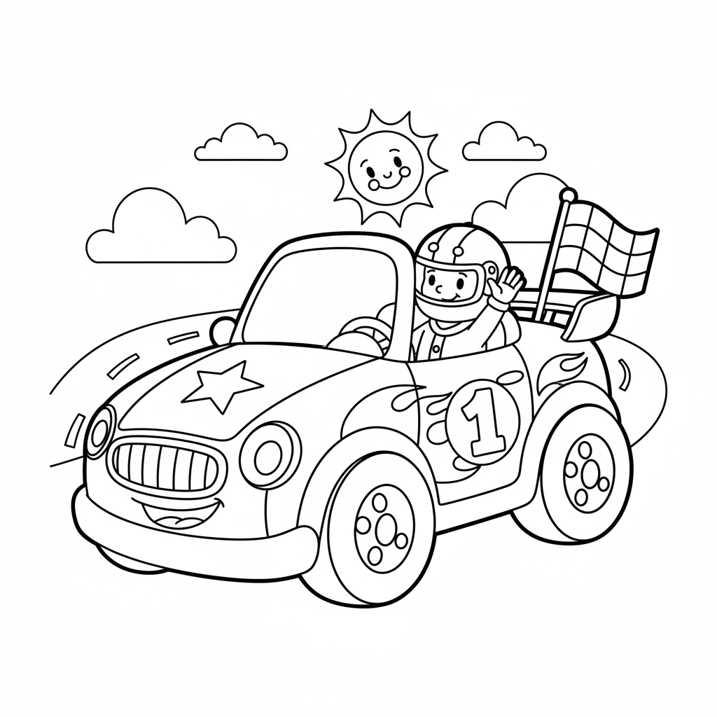 Rennwagen Ausmalbild