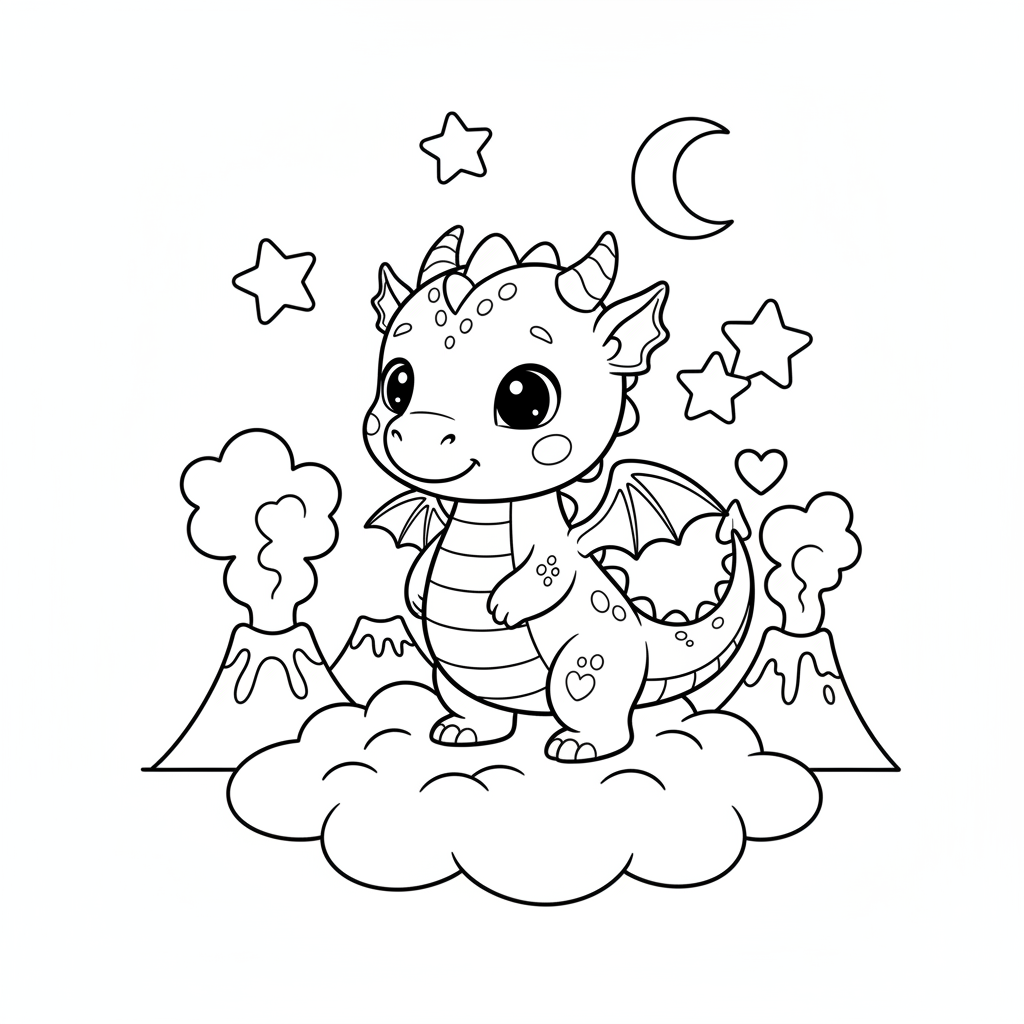 Small Drachen Ausmalbild