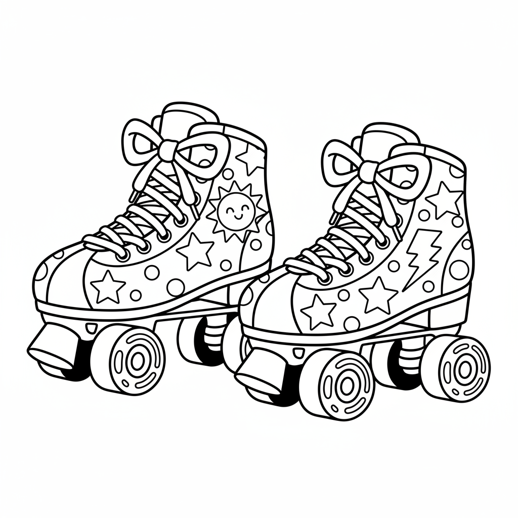 Rollschuhe für Kinder Ausmalbild