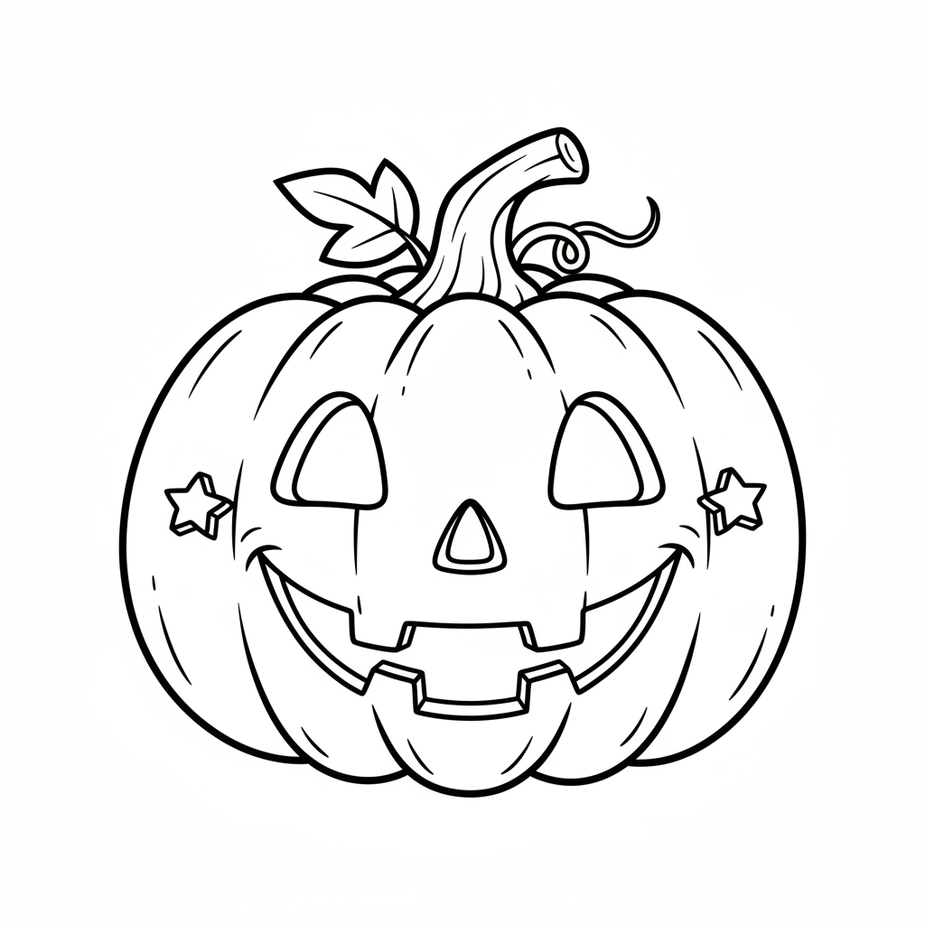 Halloween Kürbis Gesicht Ausmalbild