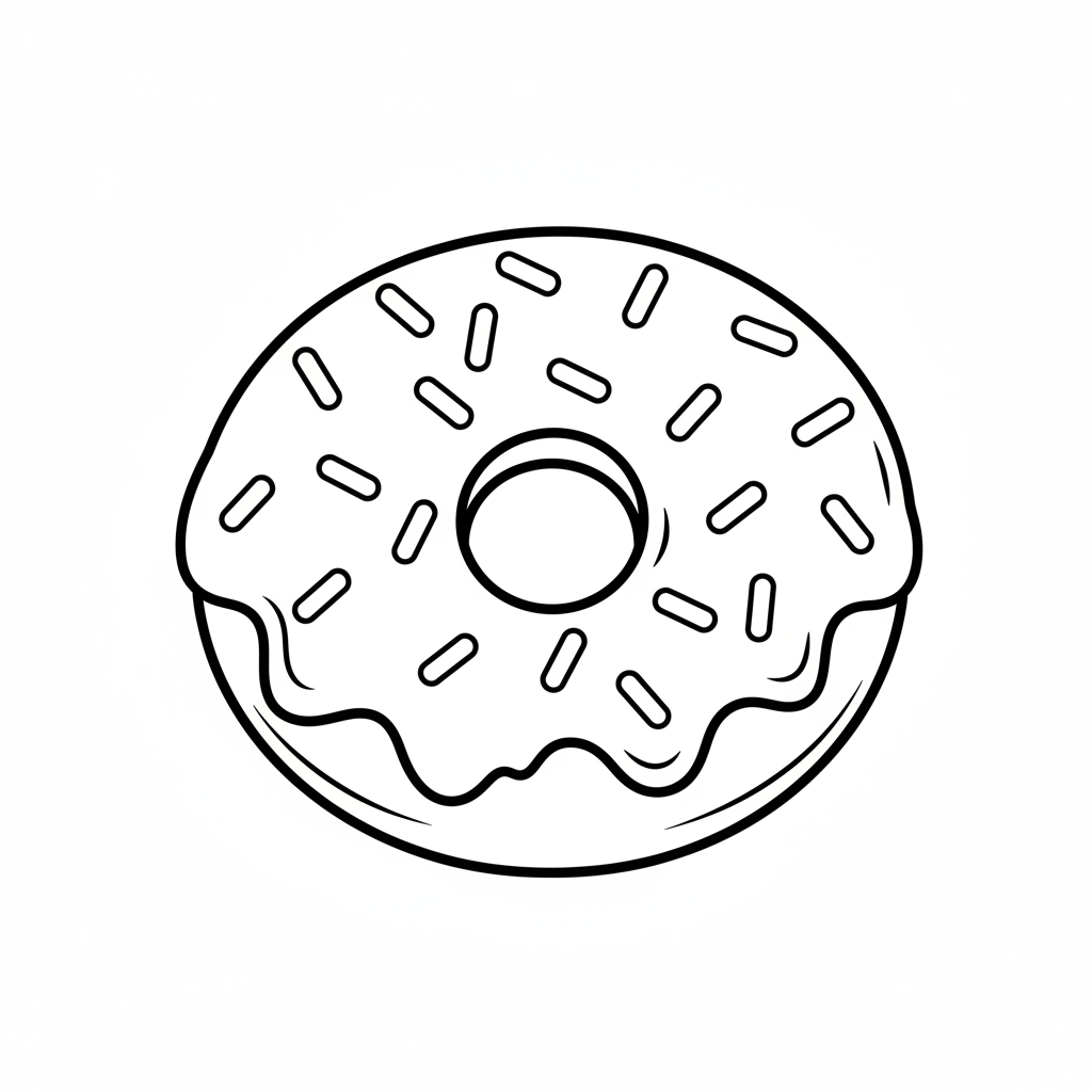 Donut mit Glasur Ausmalbild