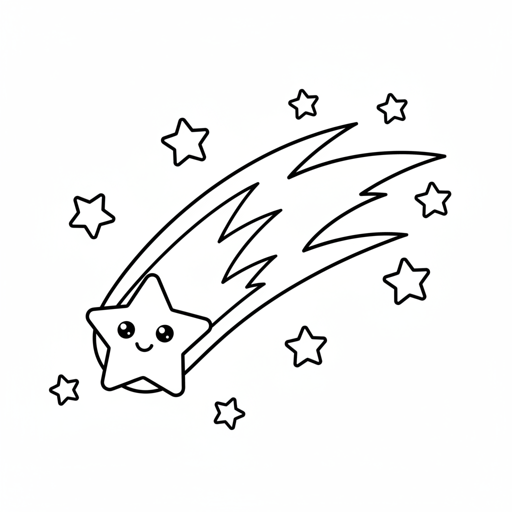 Sternschnuppe Komet Ausmalbild