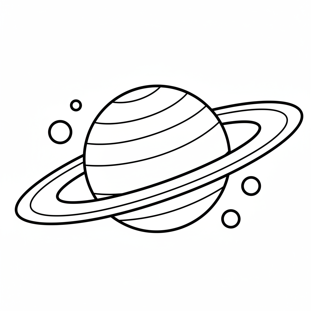 Planet Saturn mit Ringen Ausmalbild