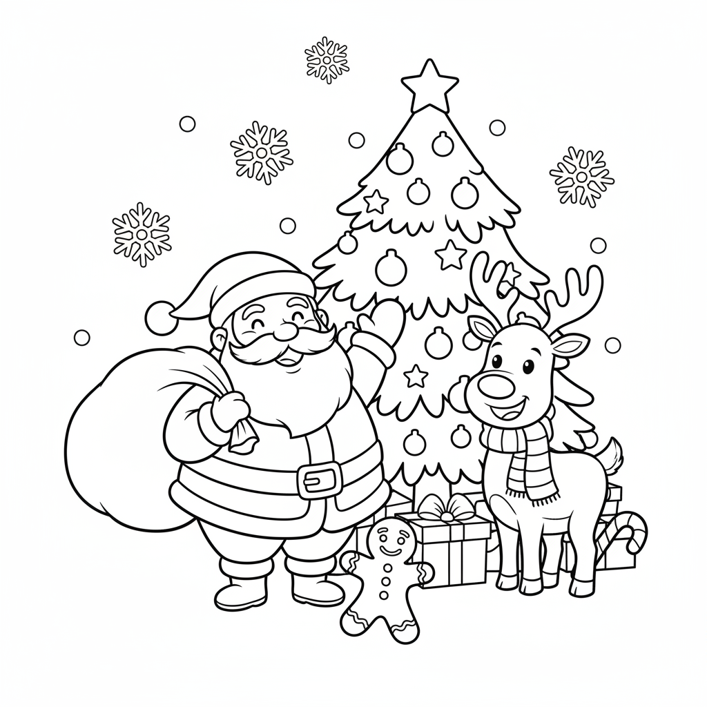 Cute Weihnachten Ausmalbild