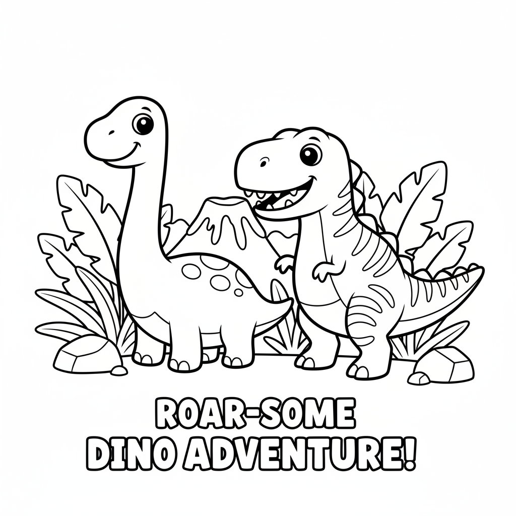 Cute Dinosaurier Ausmalbild