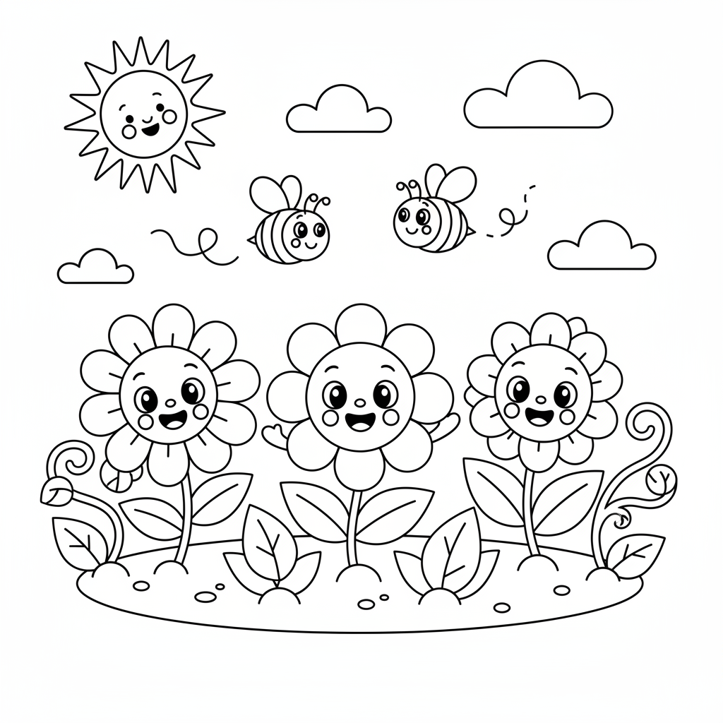 Baby Blumen Ausmalbild