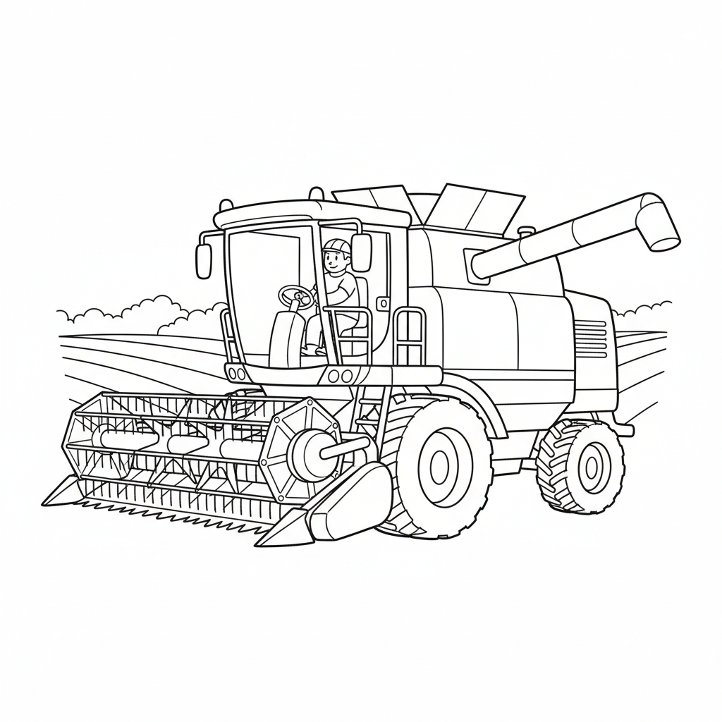 Großer Mähdrescher Ausmalbild