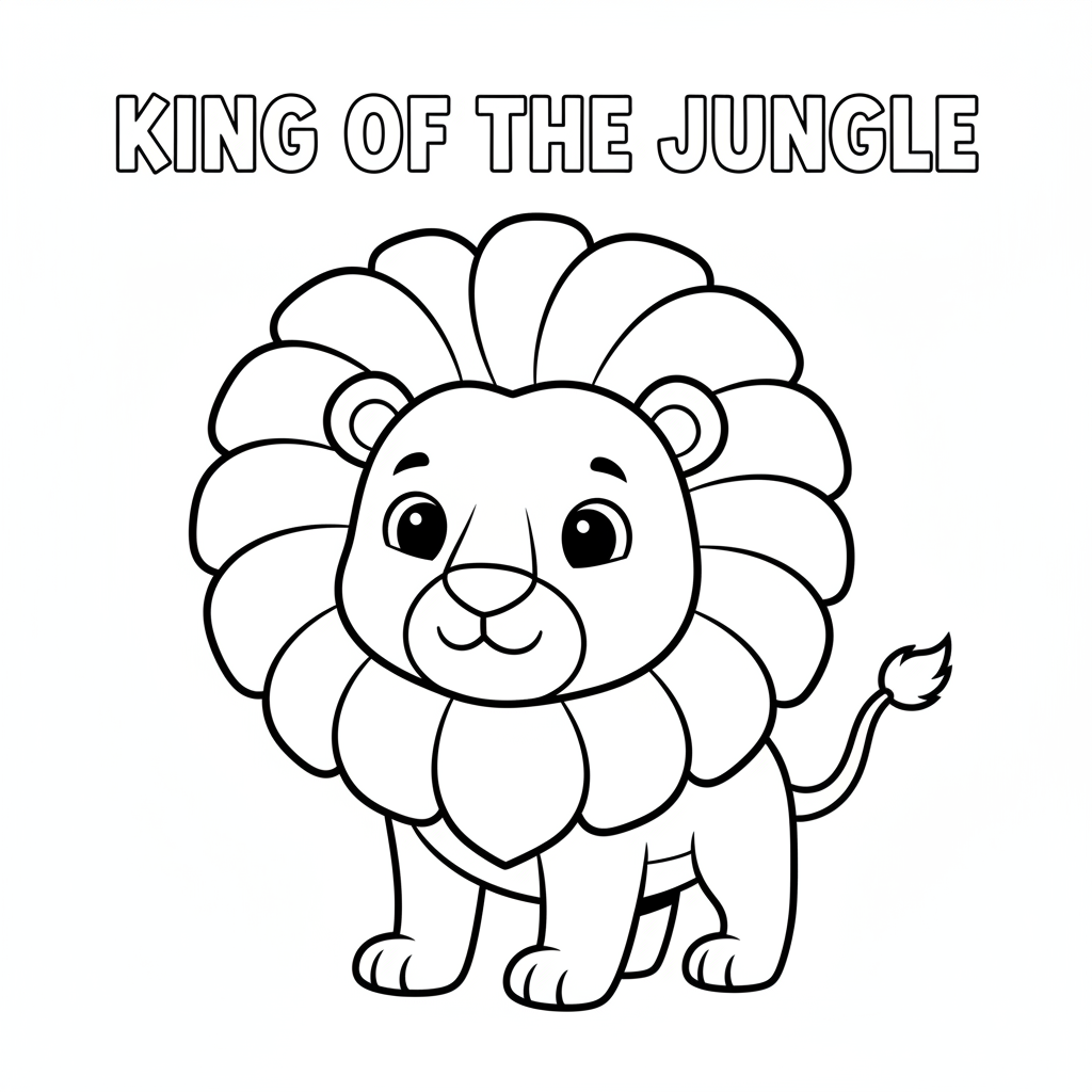 Majestic Lion with Big Mane Coloring Page