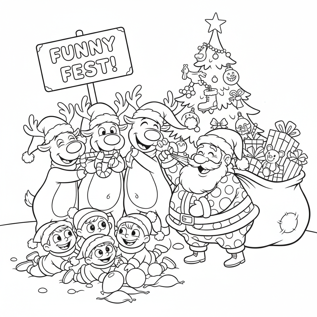 Funny Weihnachten Ausmalbild