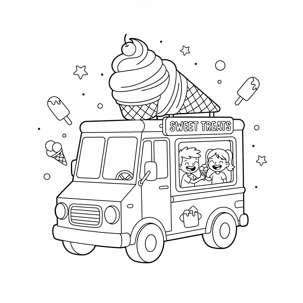 Eiswagen Ausmalbild