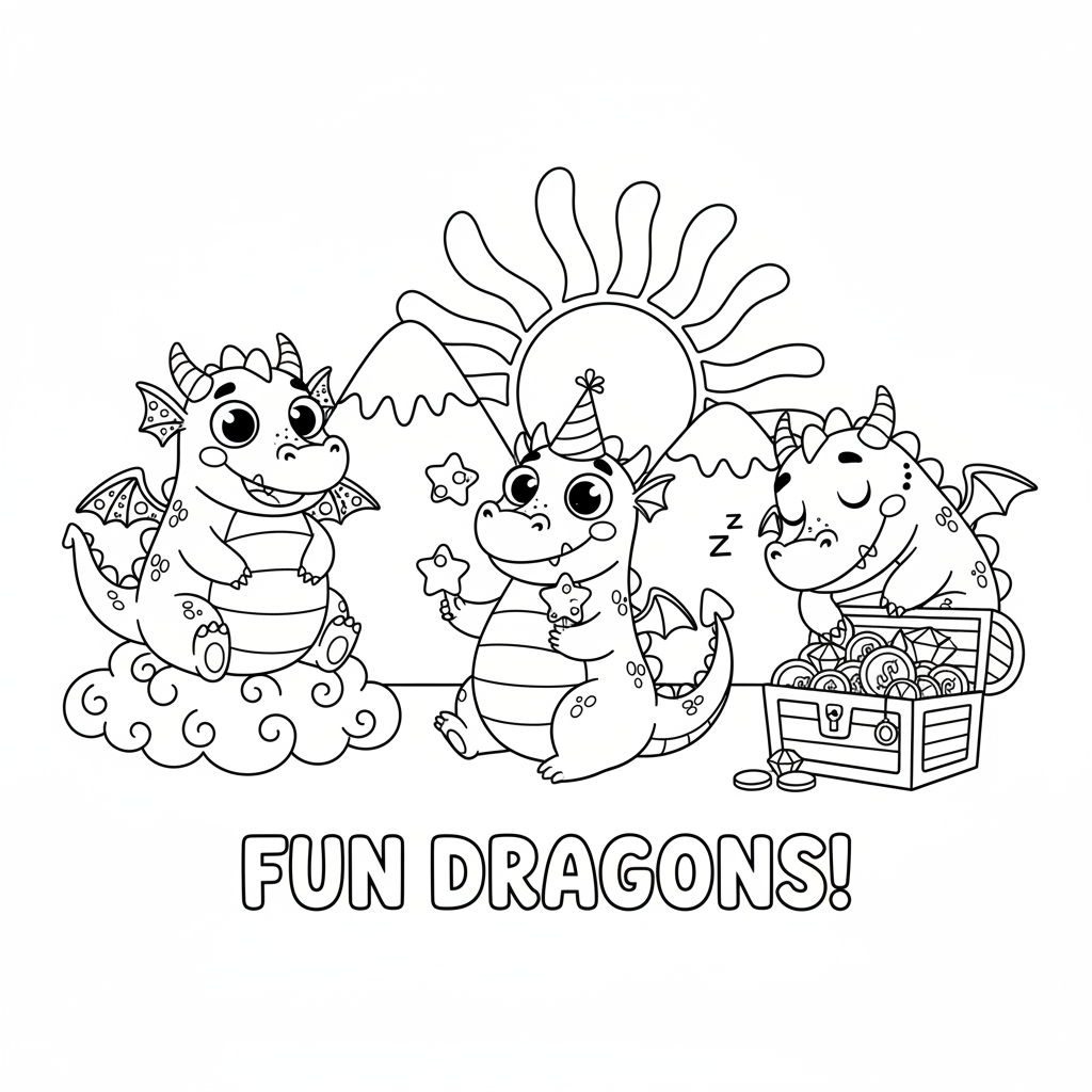 Funny Drachen Ausmalbild