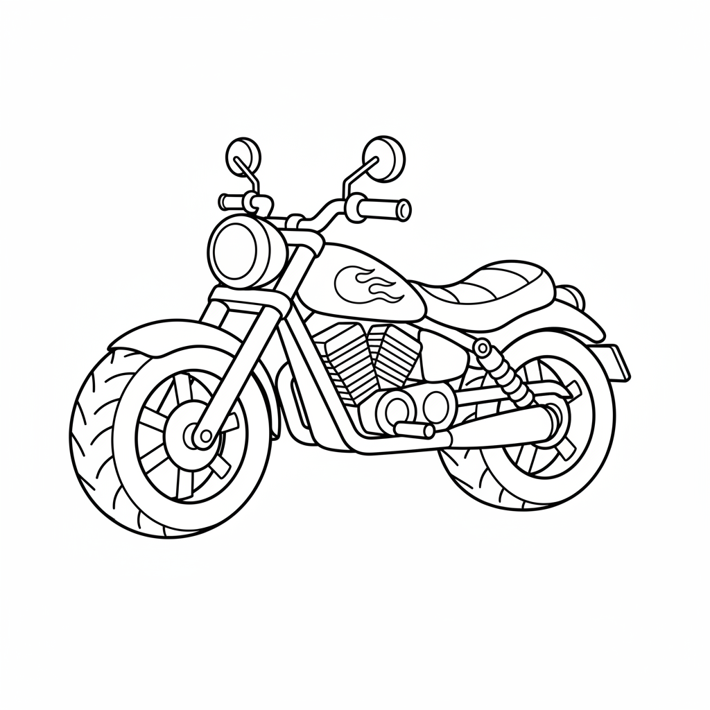 Cooles Motorrad Ausmalbild