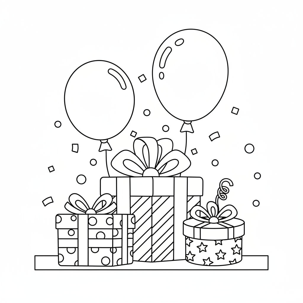 Geburtstagsgeschenke Ausmalbild