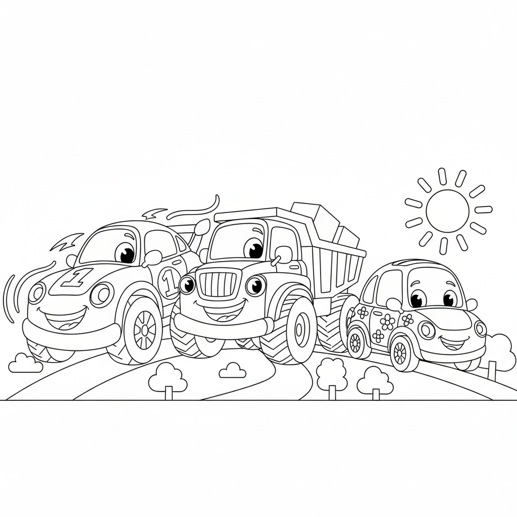 Big Autos Ausmalbild