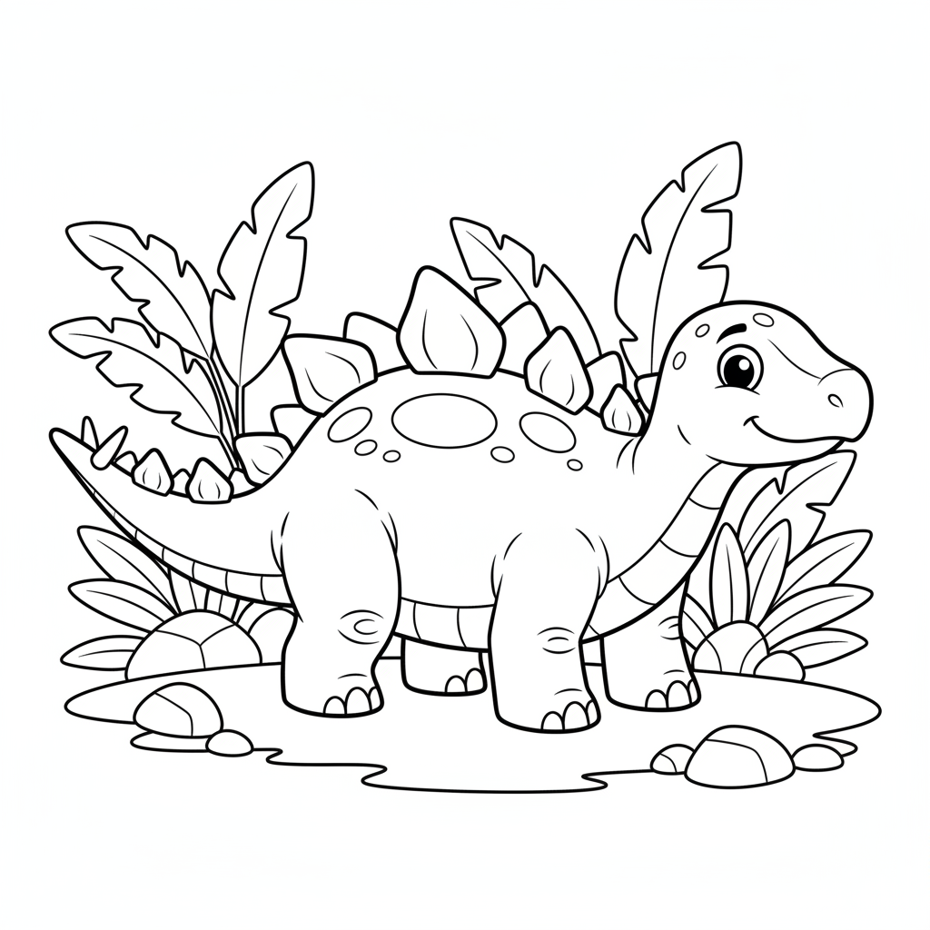 Freundlicher Stegosaurus Ausmalbild