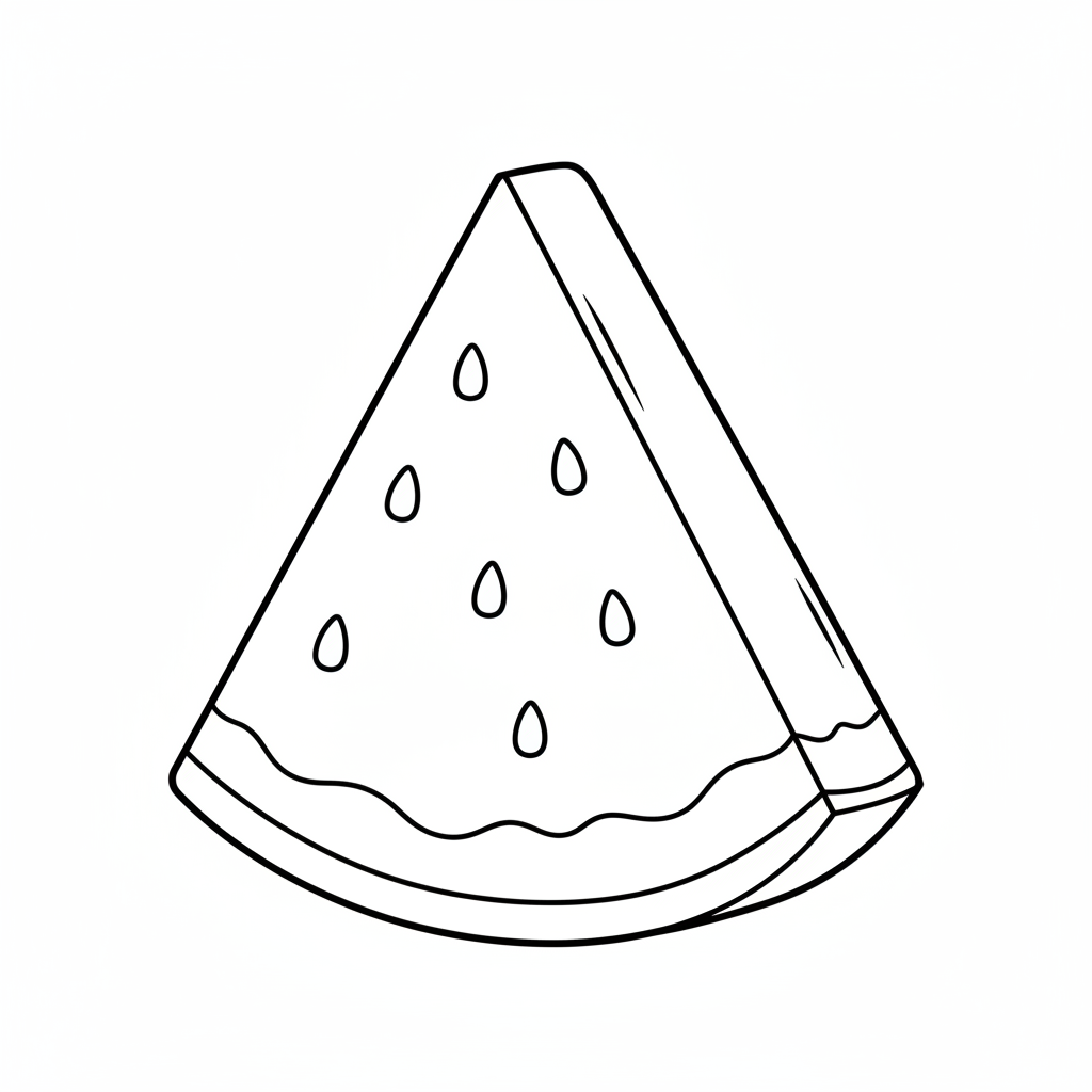 Wassermelonen Stueck Ausmalbild