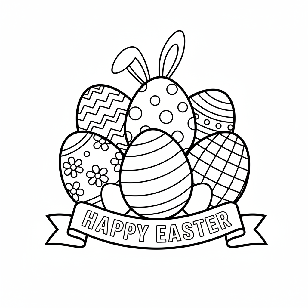 Verzierte Ostereier Ausmalbild