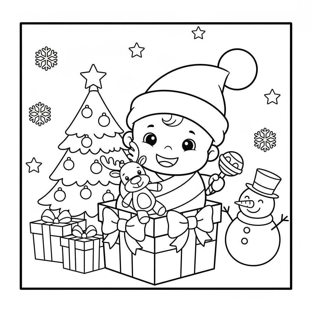 Baby Weihnachten Ausmalbild