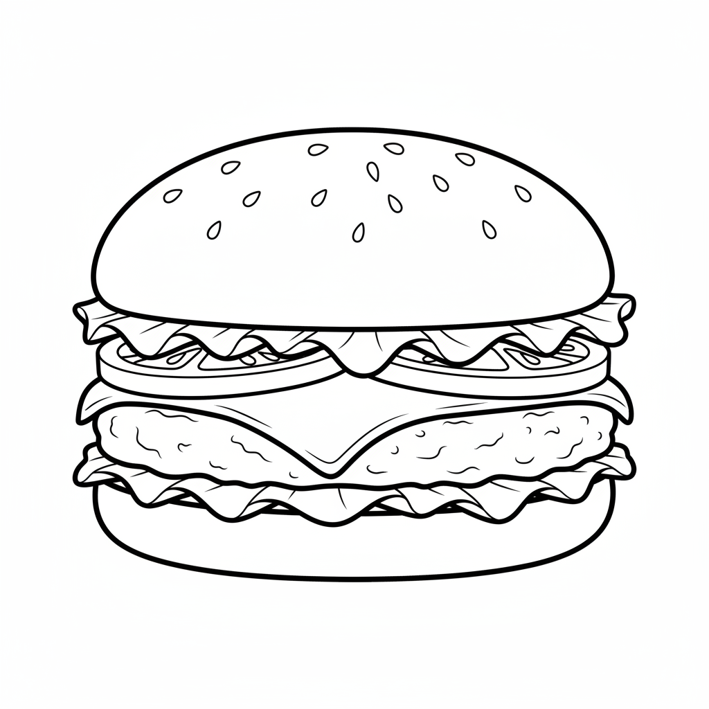 Großer Hamburger Ausmalbild