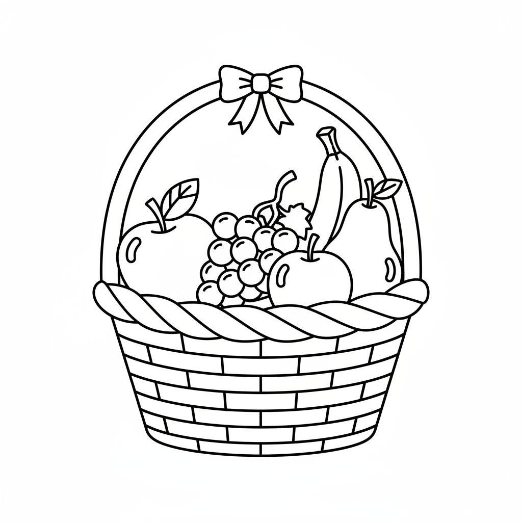 Obstkorb Ausmalbild