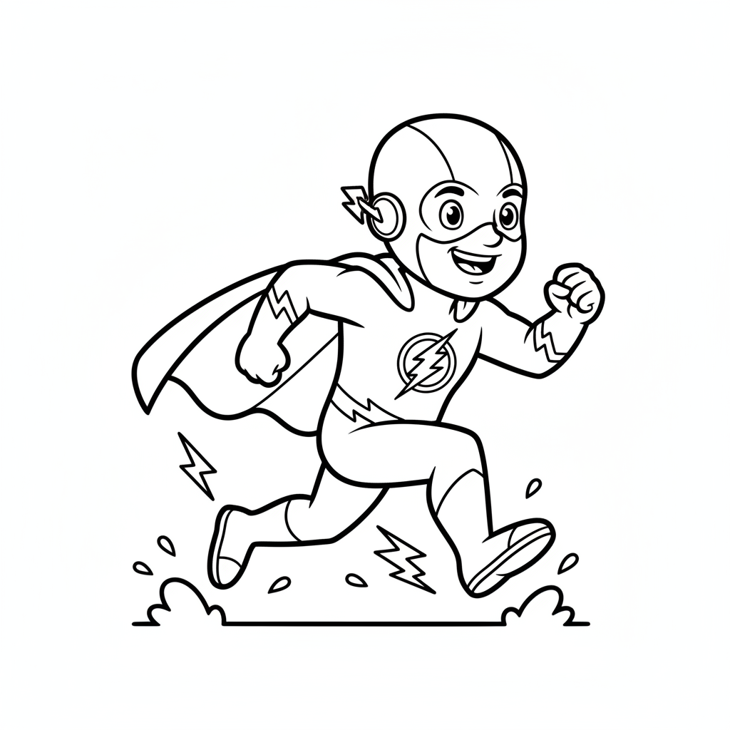 Superheld rennt schnell Ausmalbild
