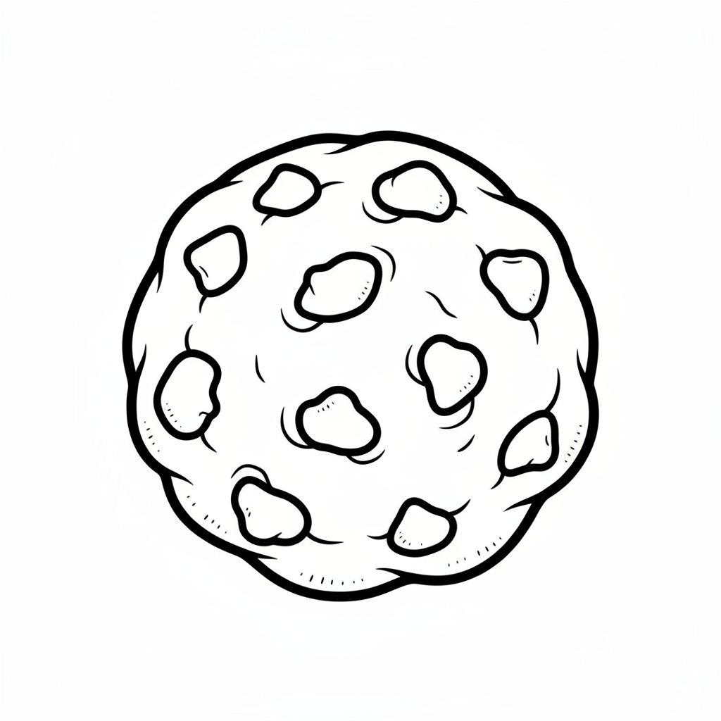 Keks mit Schokostuecken Ausmalbild