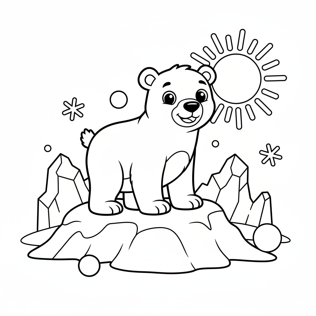 Eisbaer im Schnee Ausmalbild