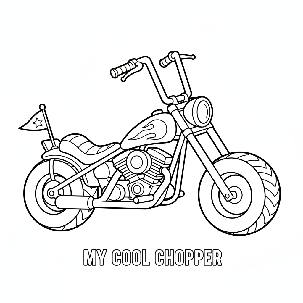 Chopper Motorrad Ausmalbild