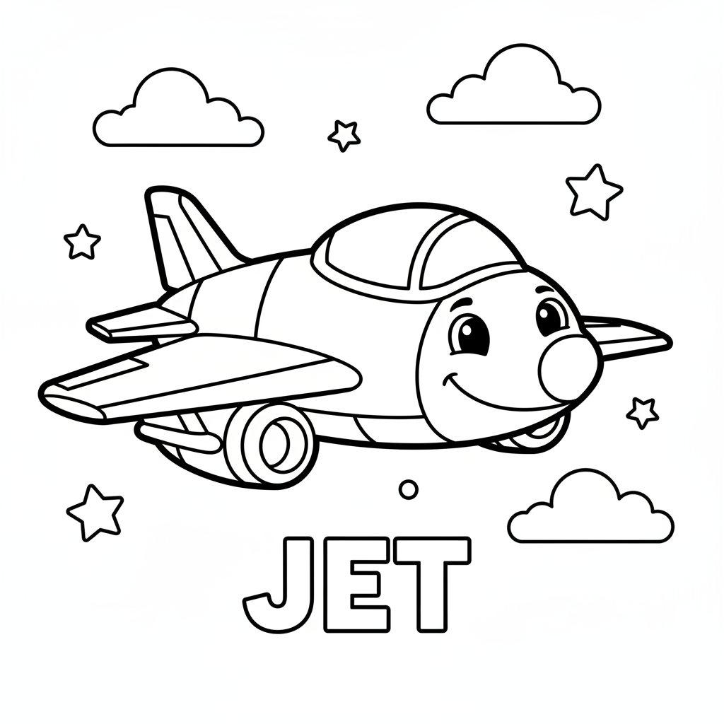 Düsenjet Ausmalbild