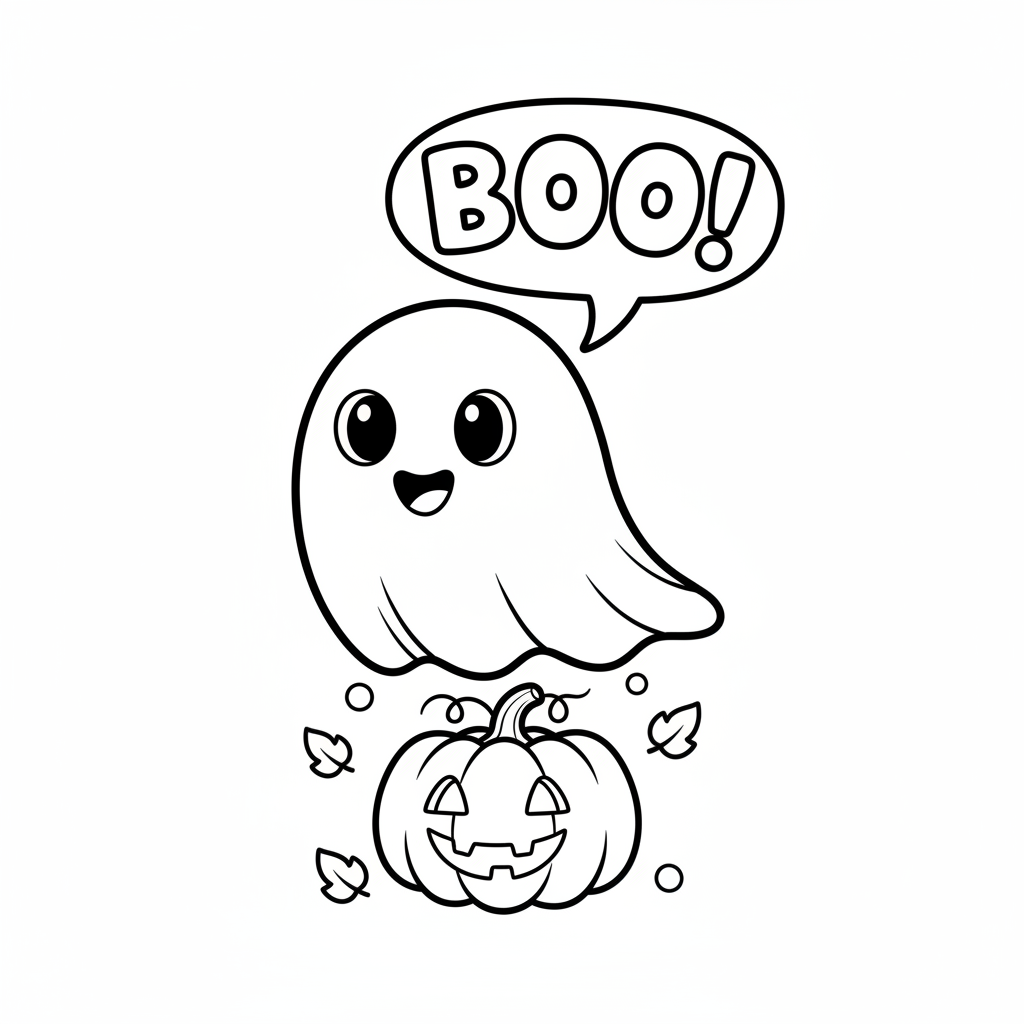 Freundliches Gespenst sagt Buh Ausmalbild